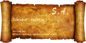 Sándor Agáta névjegykártya