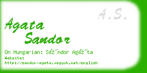 agata sandor business card